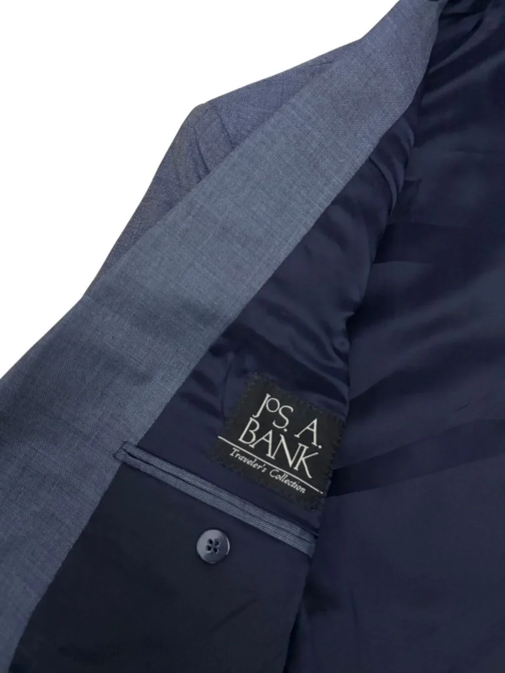 JOS A BANK Wool Business Suit Blue Blazer Dress Pants Formal Jacket Mens 39L